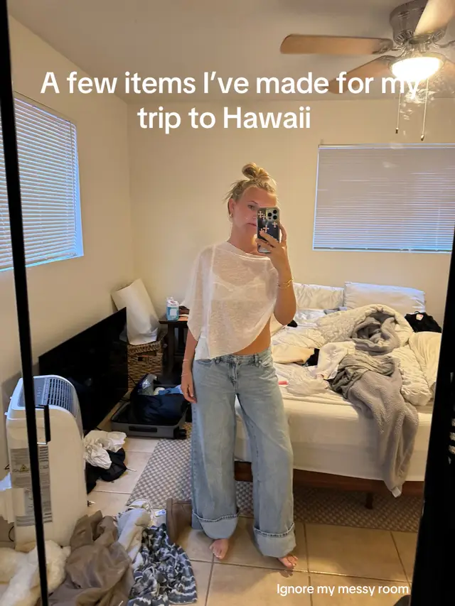 A post by @ on TikTok caption: These are like 4 of the 16 things I made. Lmk if you want to see the rest LOL #sewingmywardrobe 