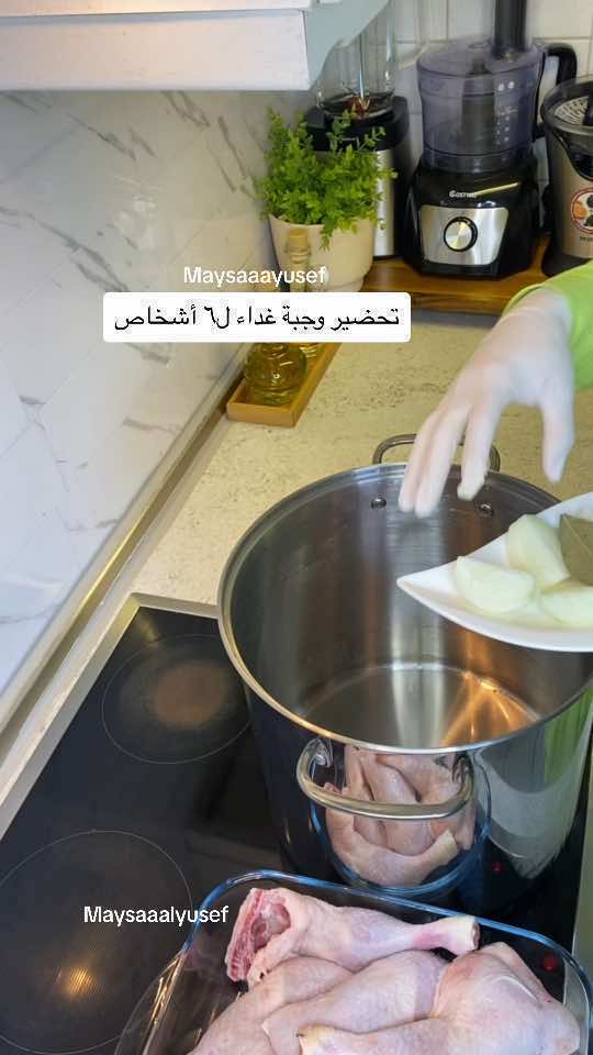A post by @maysaaalyusef on TikTok caption: اكتر اكلة عيلتي بتحب ساويلهن ياها. حاولت طلع صوت الطبخ بس مع جوزي وولادي كلشي مستحيل😬#اكسبلورexplore #ميسا 
