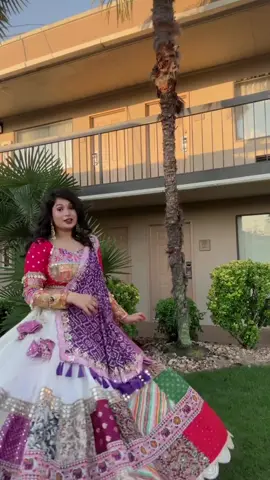 A post by @ishu9203 on TikTok caption: #Navratri2025 #GarbaNightLook #ChaniyaCholiLove #ishu_9203 #GarbaNightLook #ChaniyaCholiLove 