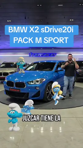 A post by @framacar_automoviles on TikTok caption: Os presentamos el coche soñado por cualquier pitufo, nuestro nuevo BMW X2 sDrive20i Pack M Sport, viene con la Misano Blau, esta impresionante pintura que no dejará indiferente a nadie, y además con una configuración espectacular. Por supuesto nacional, único dueño, con garantía nacional, de marzo de 2020 y con solo 59.000 km ¡ya a la venta en Framacar! #bmw #bmwx2 #sDrive20i #framacar #packm #msport #segundamano #ocasion #azul #juzcar #pitufo 