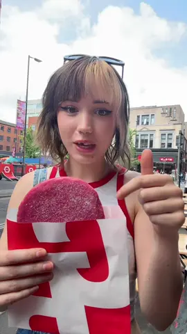 A post by @toothlessteddie on TikTok caption: tried the calpol flavoured “cease and desist” cookie from @GET BAKED® :D