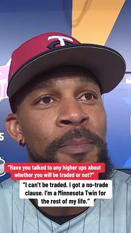 A post by @bleacherreport on TikTok caption: Bryon Buxton has no plans of waiving his no-trade clause 💯🔥  (Via @MLB)  #mlb #baseball #mlbbaseball 