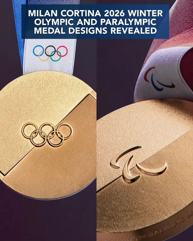 A post by @nbcolympics on TikTok caption: Meet you at the podium! #WinterOlympics 🥇🥈🥉 #medal #reveal #milan  📸 @Milano Cortina 2026 