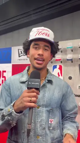 A post by @jaredmccain on TikTok caption: Got the new draft class right with @neweracap on the red carpet 😀↕️ #NewEraAmbassador 