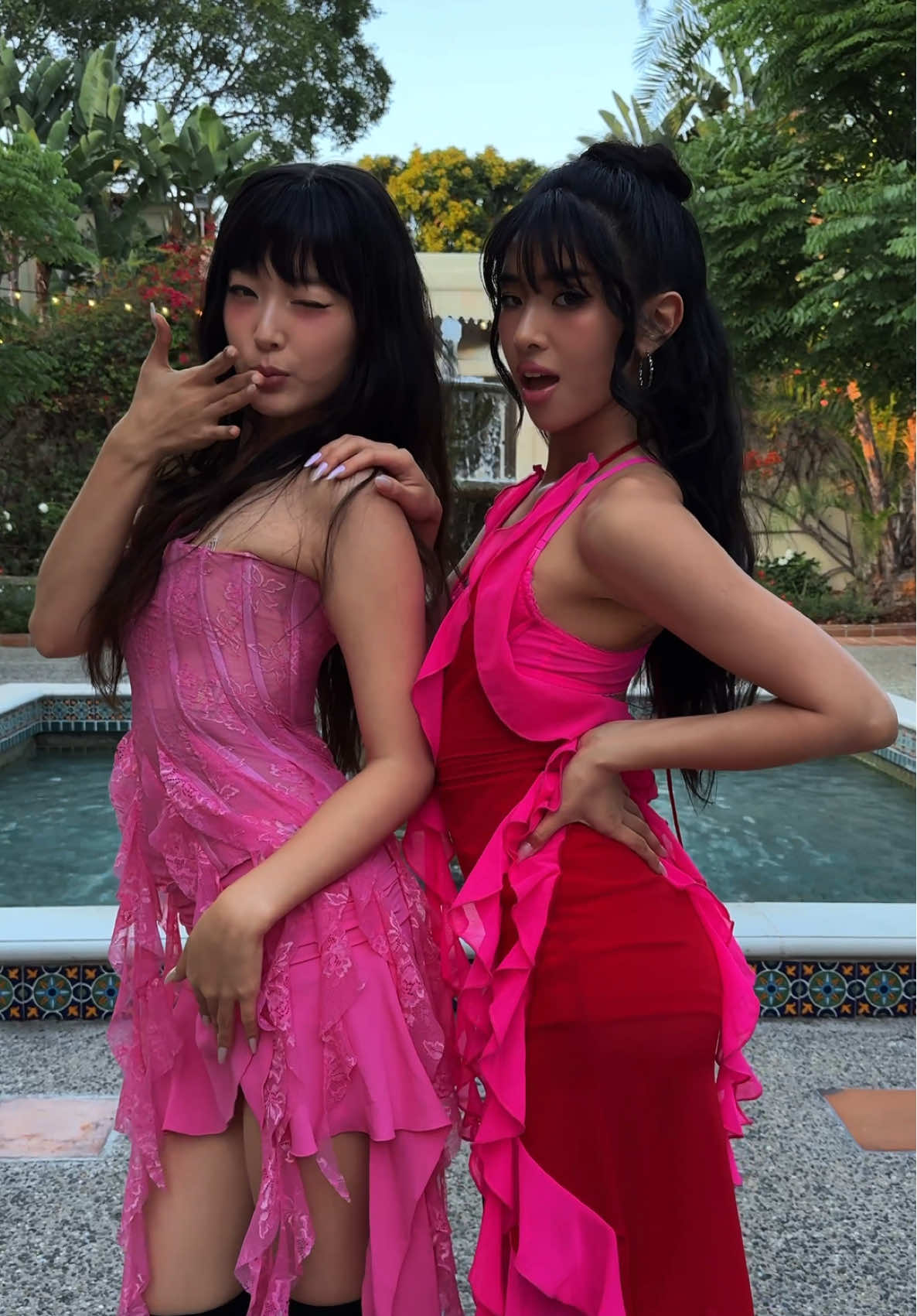 A post by @katseyeworld on TikTok caption: pretty in pink 🩷 #KATSEYE #KATSEYE_Gabriela #KATSEYE_Sophia #KATSEYE_Yoonchae 
