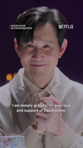 A post by @squidgamenetflix on TikTok caption: 그동안 감사했습니다. Thank you for everything. #SquidGame 📺: Squid Game in Conversation