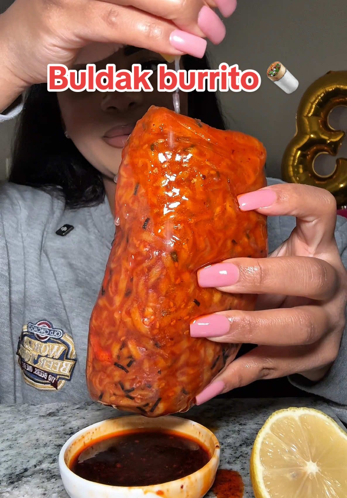 A post by @aliviadonai on TikTok caption: Y’all this was so good!!! I always forget how good springrolls are 😭😭  #buldakspringrolls #springrolls #fyp #viralvideo #viraltiktok 