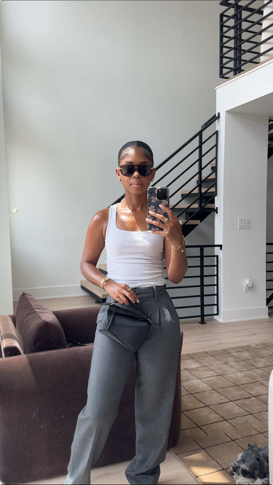 A post by @awilkyy on TikTok caption: Sometimes I wanna look a bit more dressy/put together while also looking casual and here is a perfect fit for that! 🤭✨ #foryou #fyp #blackgirltiktok #ootd #casualoutfits #outfitinspo #simpleoutfit #aritzia #trousersoutfit 