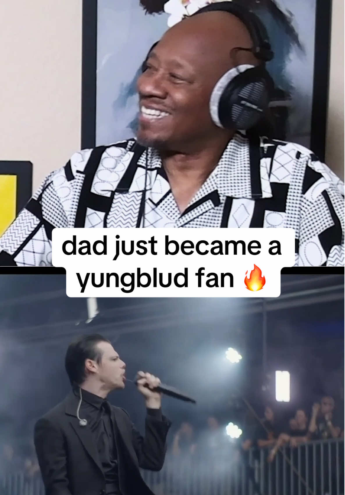 A post by @bridgingthegapyt on TikTok caption: Didn’t expect this cover to hit both of us like that… YUNGBLUD really did Black Sabbath justice 🔥  #bridgingthegap #yungblud #blacksabbath #changes 