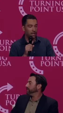 A post by @charliekirkdebateclips on TikTok caption: This is not an endorsement of any particular argument or idea. It is a clip from an hour-long debate. You can watch the full thing on my YT page.