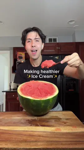 A post by @benjixavier on TikTok caption: Healthier ice cream?? But make it watermelon sorbet 🍉✨ This 2-ingredient frozen treat is SO easy, SO refreshing, and crazy satisfying when you want something sweet without the extra sugar or calories. It’s giving summer, it’s giving light and fruity, it’s giving “how is this even healthy?!” 🧊 Freeze your watermelon chunks 🍯 Blend with honey 🍧 That’s literally it—scoop and vibe Ingredients: 🍉 ½ of a whole watermelon 🍯 4 tbsp honey (or any sweetener you like—adjust to taste!) Macros (per serving, makes ~4 large servings ): ✨ Calories: 110 🍬 Carbs: 28g 💪 Protein: 1g 🧈 Fat: 0g Perfect for hot days or late-night cravings. Tag me if you make it 😋 #healthyicecream #watermelonsorbet #summermealprep #refinedsugarfree #lightdessert #benjixavier #therebeldiet