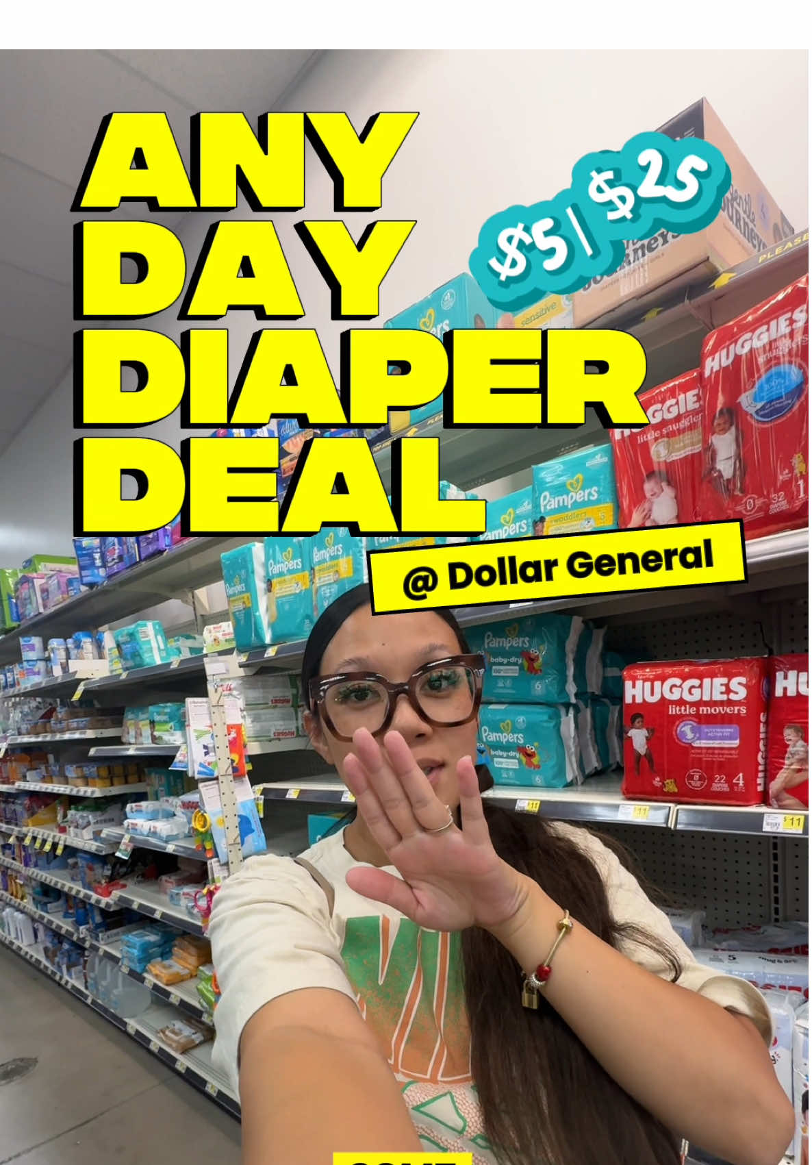 A post by @citycouponmom on TikTok caption: 🔥Dollar General — check your accounts this $4 Pampers digital 😍 here’s 3 options you can do!  💕 We have a $5/$25 Mon-Fri + Saturday (7/13 - 7/19) 💕 Make sure subtotal is at the threshold! $25 after any DG store coupons or instant savings 💕 digitals are one time use  #dollargeneral #dollargeneralcouponing #dollargeneraldeals #couponing #coupontok #coupon 
