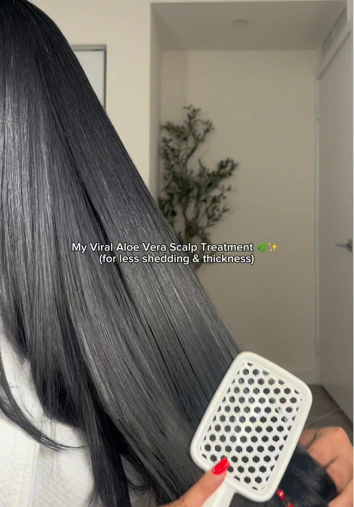A post by @ on TikTok caption: ✨🌿 How to make it: ½ cup fresh aloe vera gel (soothes scalp, reduces inflammation, promotes growth) 2 tbsp sweet almond oil (softens scalp, adds shine, rich in vitamin E) 3 tbsp pumpkin seed oil (blocks DHT, supports thicker regrowth, helps reduce shedding) 3 tbsp castor oil (strengthens roots, boosts circulation, reduces hair fall) Blend until smooth for easy application. How to use: Apply directly to your scalp only. Massage gently for 5–10 minutes. Leave on for 45–60 minutes. Rinse thoroughly and shampoo as usual. 📅 Use 1x a week if you're experiencing excessive shedding or thinning. 📅 Use 2x a month for maintenance and overall scalp health. Consistency is key give it time and love! 🧡    #hairtok #haircare #healthyhair #longhair #hairtips #HairCareTips 