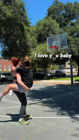 A post by @raelyn_cs on TikTok caption: How it feels when she tries to play basketball with me 🥰🏀🧚‍♀️✨🪩🧨🎇💖🧡 . . . . . . . #basketball #couplegoals #couple #relationshipgoals 