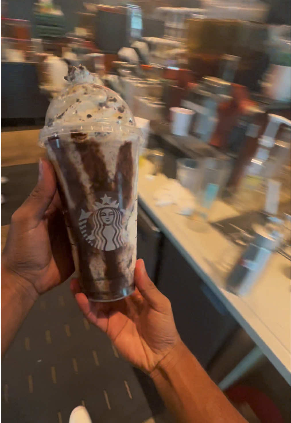 A post by @itsjoboi on TikTok caption: Gonna save some Oreo Frappuccino for later🔥 #fyp #Viral #trend #starbucks #indian #barista #brown 