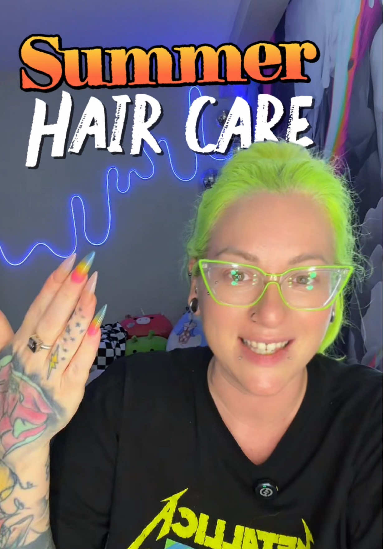 A post by @cryistalchaos on TikTok caption: Replying to @movathom here’s a little more information for the girlies who want to play mermaids this summer. Can’t be a mermaid with dry brittle hair!  #summerhaircare #hairstylistsoftiktok #hairtoks #summerhair #summerhairroutine #indyhairstylist #indyhair #chlorinehair 