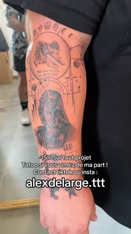 A post by @boulangeriedejojo34 on TikTok caption: Le tatouage star wars du seigneur by @Alexdelarge.ttt -15% si vous y allez de ma part sur tout projet Tatoo ! 😁 #boulangeriedejojo 