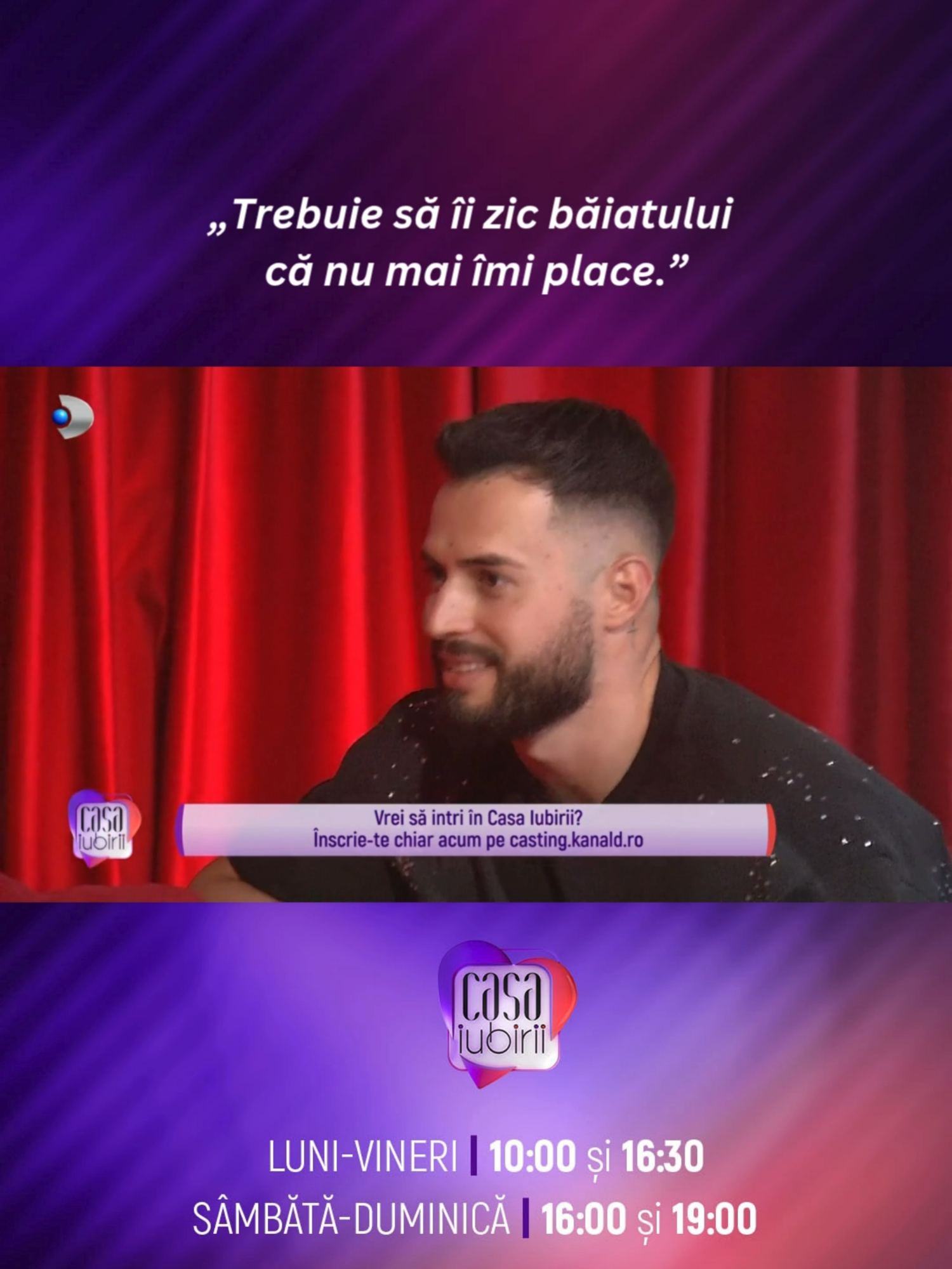 A post by @casaiubirii.kanaldro on TikTok caption: Danciu face o mișcare neașteptată și o cheamă pe Otilia în Camera Roșie. Otilia spune că i-a plăcut de Răzvan la început, însă nu a simțit o atracție fizică. Credeți că Otilia s-ar putea îndrepta către Danciu? 🤷‍♂️🤔 #showbiz #casaiubirii #kanaldromania