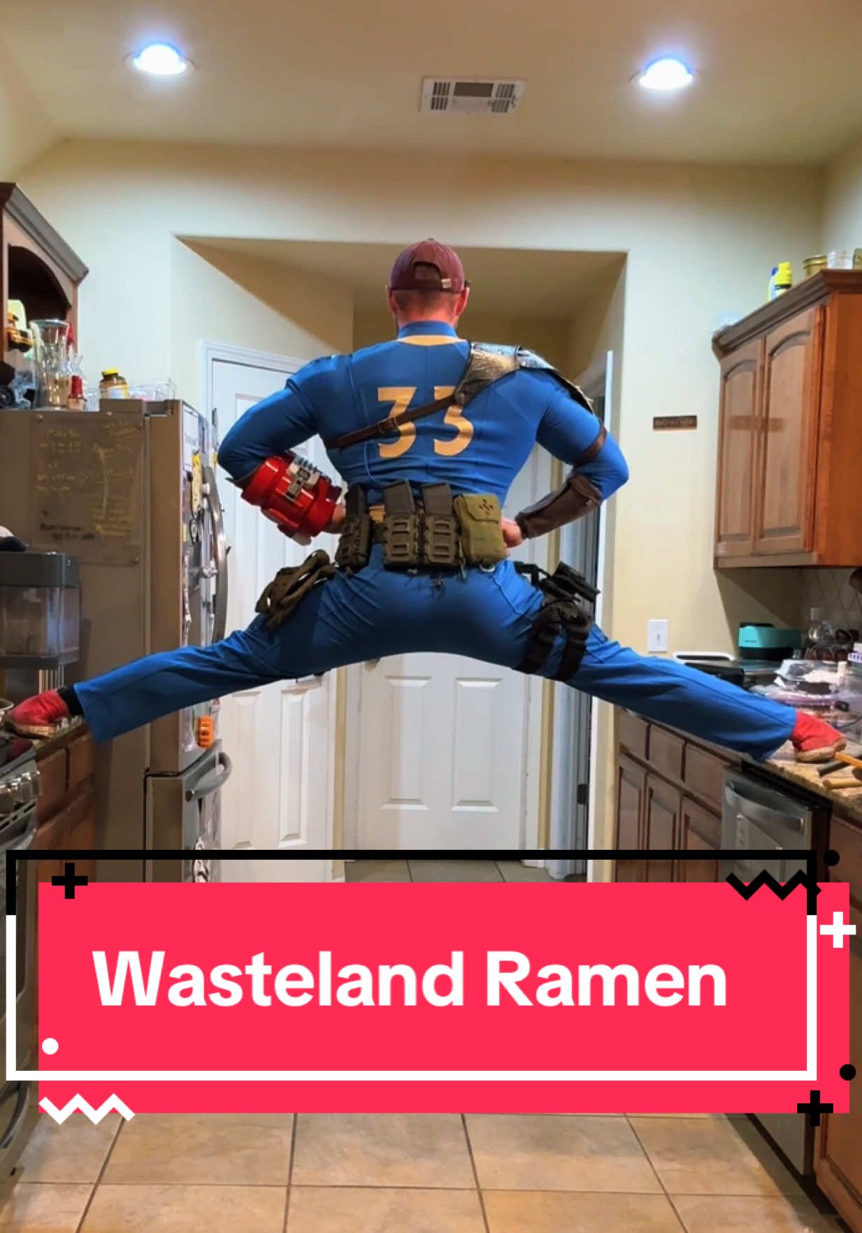 A post by @scotty.k.fitness on TikTok caption: 🍜 #cook #cooking #Recipe #food #chef #fallout #fallout4 #ramen #protein #noodles #cosplay #vault #stjudedadphotos #cancer #cancersucks #bunker #underground #omniman #invincible 