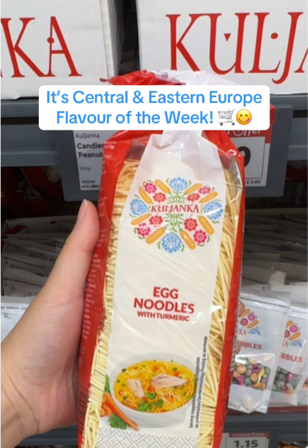 A post by @lidlgb on TikTok caption: Central and Eastern European Week is back! 😋 Ready for a taste trip? Check it out in store now! 💛