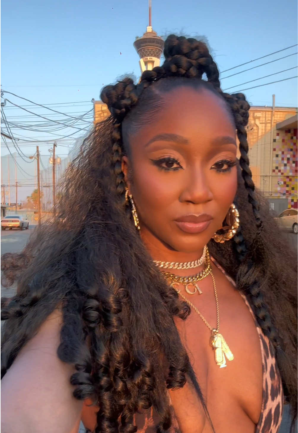 A post by @letetecia on TikTok caption: Leo’s in 5! 🦁✨ Makeup @Bre Khounphinith  Hair Me using #Sokuhalfwig from Amazon 