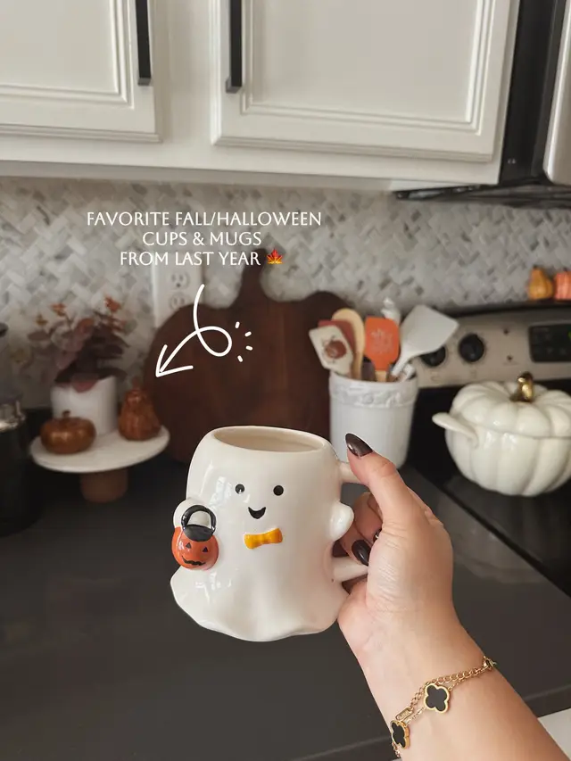 A post by @drea_perez11 on TikTok caption: A few of my favorites from last year 🎃 I’m searching for a few new additions I’ve seen around 👀 let’s be real, iced coffee tastes better in a cute cup ☕️🧡 #fall #fallaesthetic #fallvibes #Halloween #halloweendecor #falldecor #spookyseason 