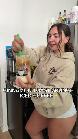 A post by @abbyberner on TikTok caption: CINNAMON TOAST CRUNCH ICED COFFEE! #coffee #icedcoffee 