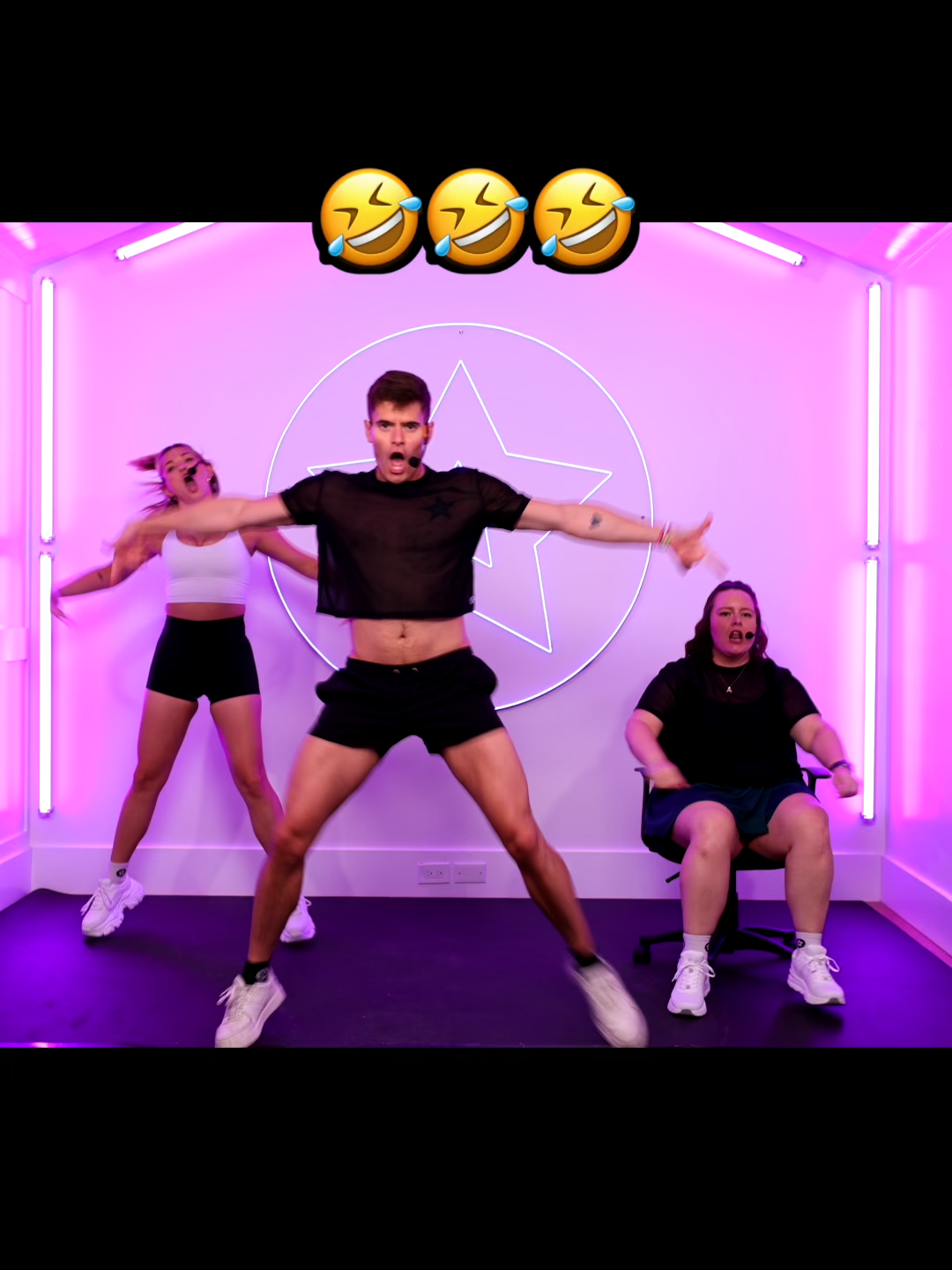 A post by @thefitnessmarshall on TikTok caption: i don't have a brother @adflorea@haleyjordan12 Clip from Booty Army 7/14/2025 Sweat Session