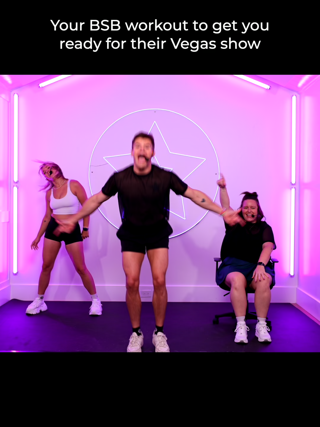 A post by @thefitnessmarshall on TikTok caption: find the full workout on our Youtube channel! @adflorea @haleyjordan12  Clip from Booty Army 7/14/2025 Sweat Session
