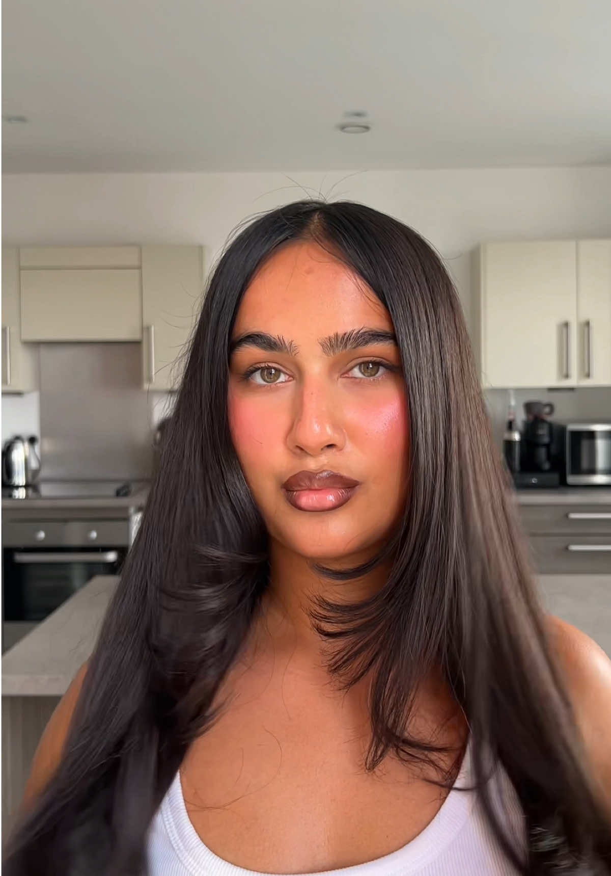 A post by @davinakareer on TikTok caption: sleek, soft & healthy hair using @KMS Professional moist repair range <3 available at @LOOKFANTASTIC ad  #lookfantastic #healthyhair #hairroutine #hairtutorials 