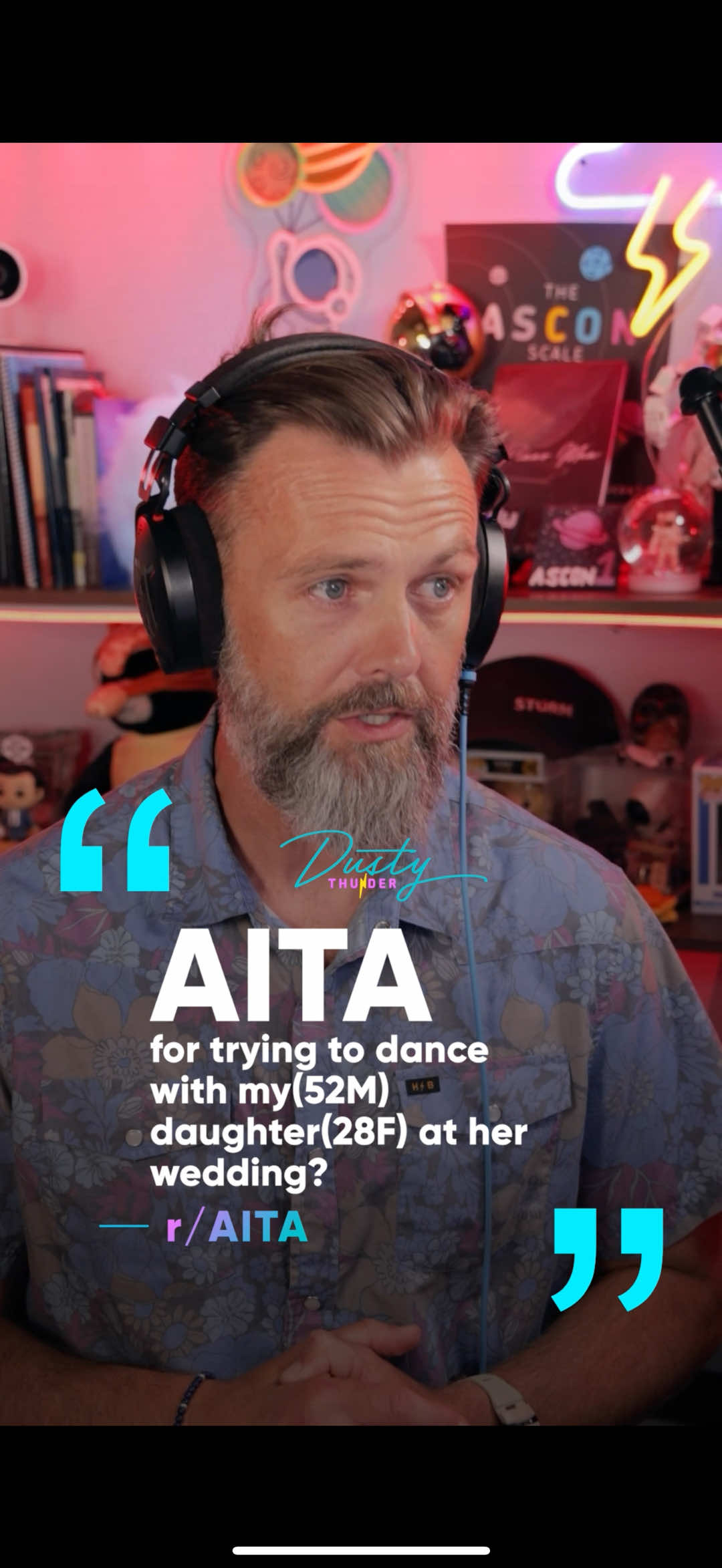 A post by @dustythunder_ on TikTok caption: He learned to walk for her wedding - it ended in DISASTER.  “AITA for trying to dance with my daughter at her wedding?” #storytime #redditstories #redditreadings #reddit_tiktok #reddit #redditaita #wedding #story #stories 
