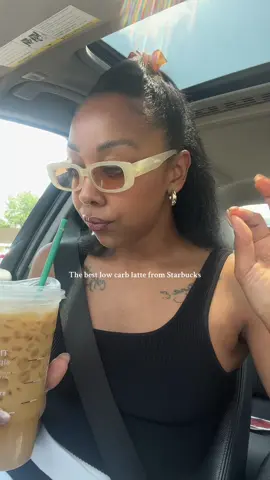 A post by @teamdela on TikTok caption: The best low carb latte at Starbucks  •Venti Blonde Iced Latted  •Coconut milk (NEVER oat)  •Sugar Free Vanilla + 3 Splendas #lowcarb #lowcarbcoffee #starbucksorder #lowcarblife @Starbucks 