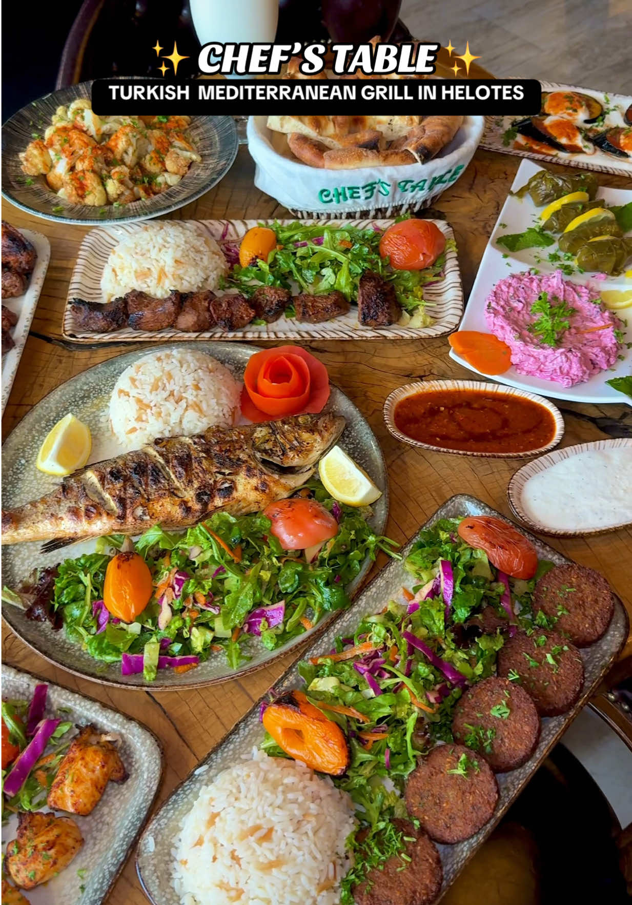 A post by @sanantoniofoodie on TikTok caption: Authentic Mediterranean flavors in San Antonio, TX! 🇹🇷✨ I had an incredible experience at Chef’s Table Turkish Mediterranean Grill in Helotes— hands down one of the best Mediterranean restaurants in town! Every dish is made completely from scratch, from the house-made breads and fresh mezes to the perfectly grilled meats and rich, flaky baklava. You’re sure to find something you’ll love! 📍 11851 Bandera Rd Ste 123, Helotes, TX 78023 ⏰ Open daily: 10 AM – 10 PM #sanantonio #sanantoniofoodie #satx #sanantoniorestaurants #tiktoksanantonio #sanantoniocheck 