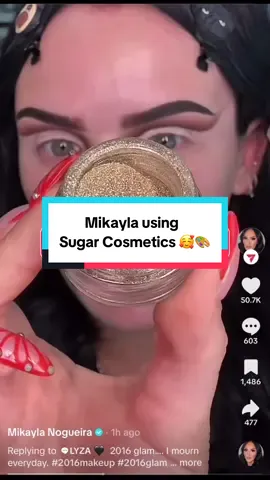 A post by @kbmakeupme24 on TikTok caption: Thank you! 🥰 @Mikayla Nogueira  Shop @SUGARCOSMETICS right here on TikTok shop! 🎨💖  #fyp #foryoupage #makeup #influencer #makeuptutorial #makeupartist 