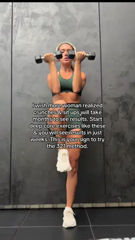A post by @maiahenryfit on TikTok caption: Standing ab exercises 🖇️ in bio! Try deep core everyday #FullBodyWorkout #PilatesForWomen #DumbbellWorkout #StrongGirls #PilatesStrength #HomeWorkoutForHer #TotalBodyBurn #FitWithPilates #GirlsWhoLift #TonedAndStrong #PilatesWithWeights #WomenWhoWorkout #FullBodySculpt #LowImpactWorkout #EmpoweredThroughFitness #CoreAndStrength #PilatesFlow #DumbbellPilates #StrongNotSkinny #FunctionalFitnessForHer