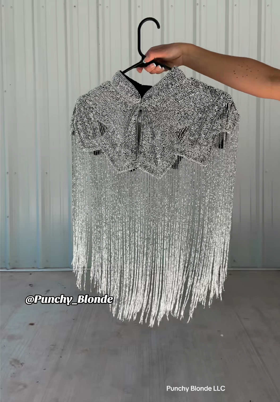 A post by @punchy_blonde on TikTok caption: The most glamorous outfit✨ #shoppunchyblonde #bridetobe #bacheloretteoutfit #receptiondress #weddingtiktok 