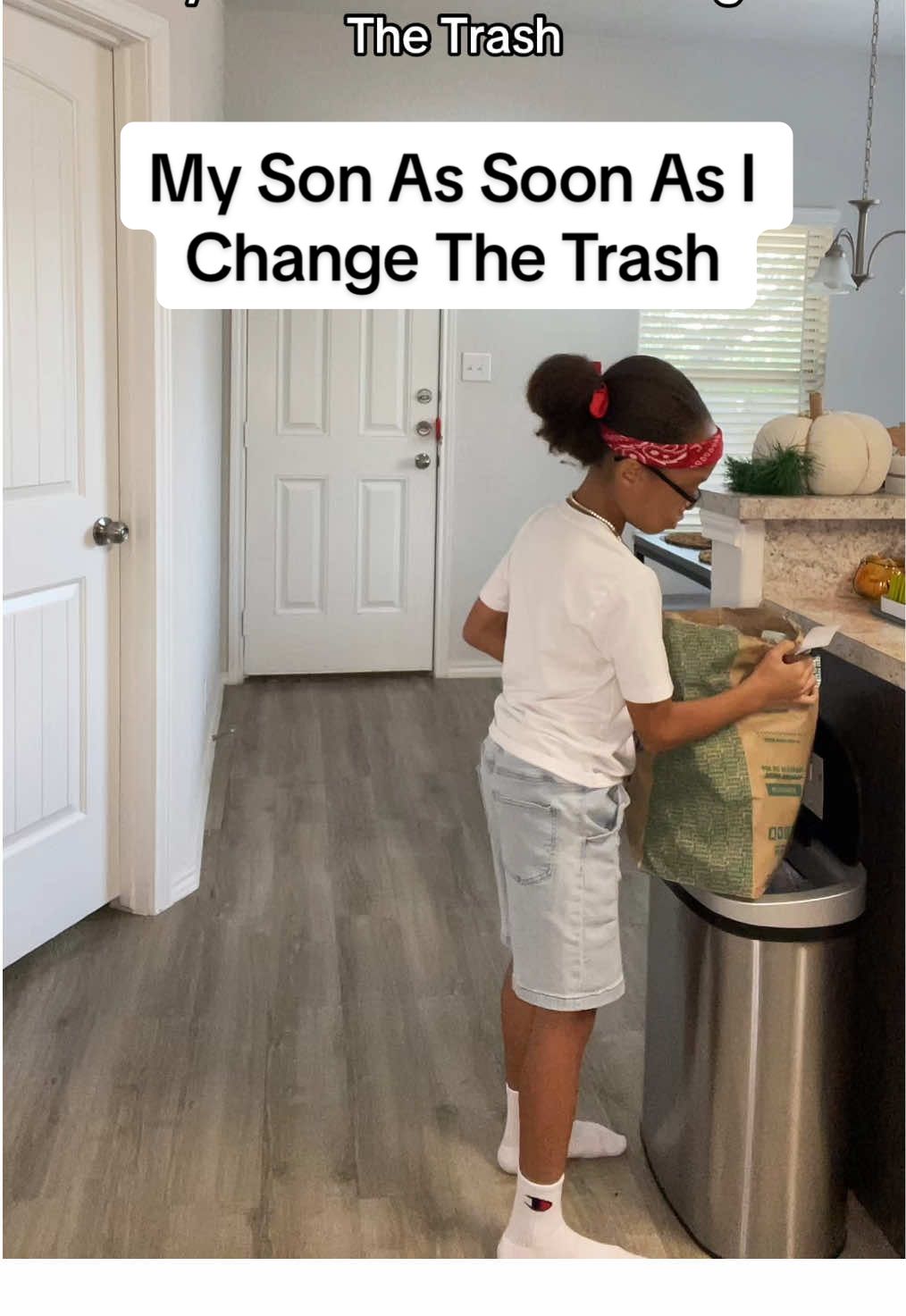 A post by @kassieemariee on TikTok caption: My Son As Soon As I Change The Trash…Snapchat kassiejuju3 #kassiemarie 