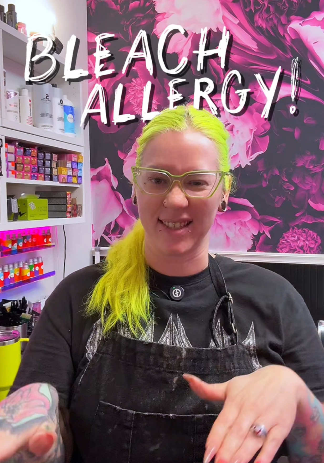 A post by @cryistalchaos on TikTok caption: Replying to @Creme BruSlay I still use bleach, I just use ammonia free bc I’ve figured out what I’m allergic to.  #hairstylistsoftiktok #hairtoks #haireducation #hairbleach 