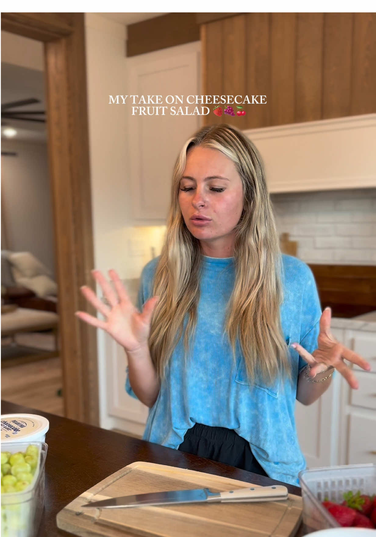 A post by @kylieapitts on TikTok caption: Desert is not my specialty so I need short, easy, and can be put in the fridge 🤣🙌🏼 @britscookin I didn’t follow step by step but it’s so good! #fruitsalad #summerdesert #easydesert 
