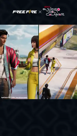 A post by @freefirelatino on TikTok caption: COMIENZA EL JUEGO. 🚨 ¿Jugarás para ganar? ¿O para sobrevivir? ¡La colaboración entre Free Fire y el Juego del Calamar ya está aquí! #FFxSquidGame #ElJuegoDelCalamar #SquidGame #Netflix #FreeFire #Fyp #GamerEnTikTok
