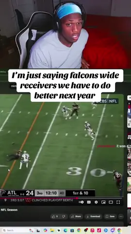 A post by @mrcharlesjr1 on TikTok caption: Twitch:mrcharlesjr #mrcharlesjr1 #mrcharlesjr #streamerclips #fyp #foryoupage #yapper #atlantafalcons #widereciever #michealpenixjr #nfl #football 