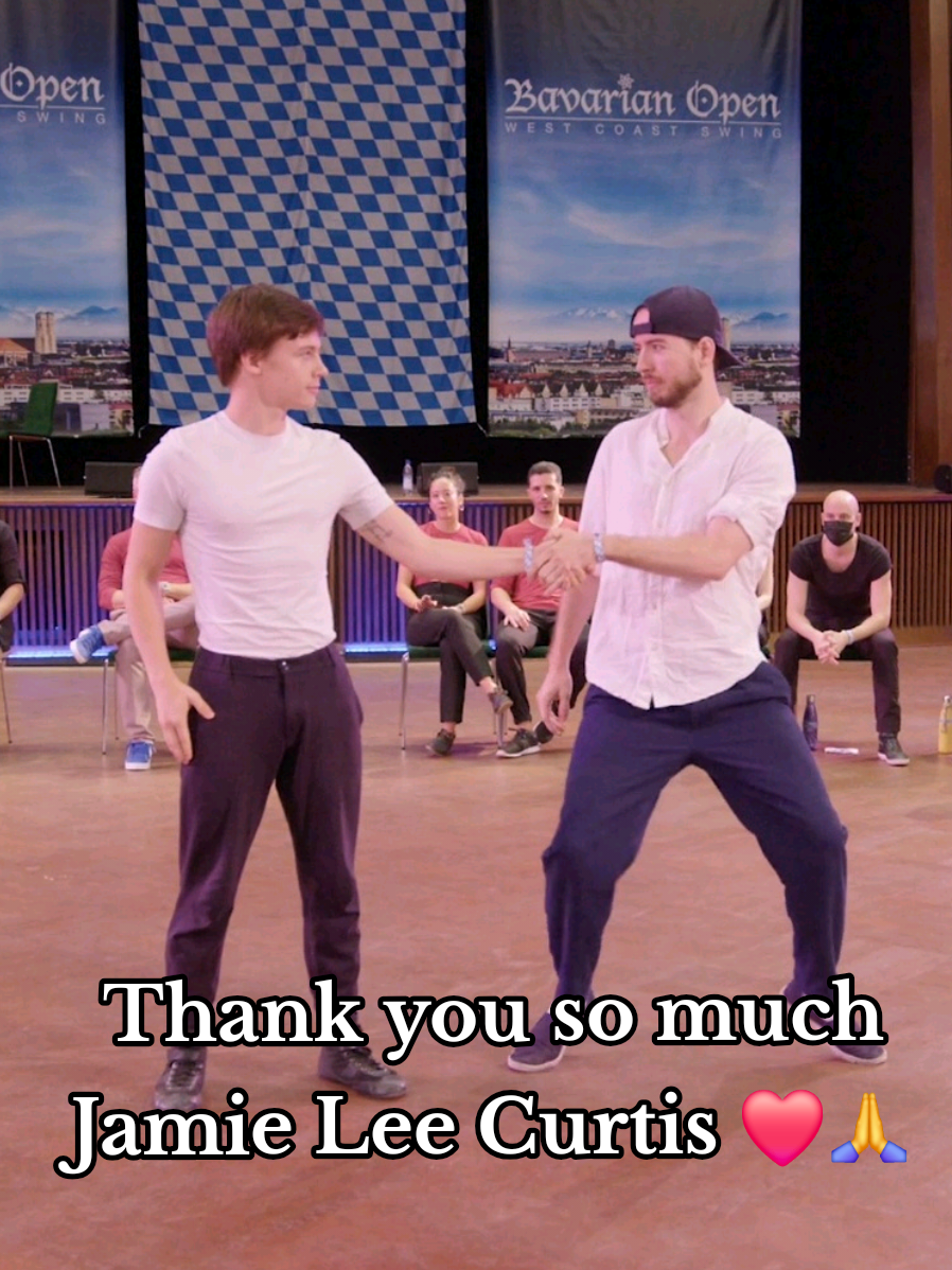 A post by @leolorenzooo on TikTok caption: Thanks @jamieleecurtis ❤️🙏 3 years ago I got to dance with my Bro Attila in competition and was far from imagining what was gonna happen next ... 😳 After having so much fun on the dancefloor as always, we posted this video on Insta and few days after Jamie shared it on her page 😍 The visibility of her account broadcasted this video worldwide and my following on social media exploded after that... Started to get hired everywhere in the world and decided to make it my full time job 🥹 Forever grateful ... Insta: 🕺@leolorenzooo  🕺@attilakobori_perform  🎥@5678wcs  🏢@bavarianopen  🎶@janellemonae "Make me feel" Feel free to share 🙏 #dance #dancers #dancer #danse #danseurs                         