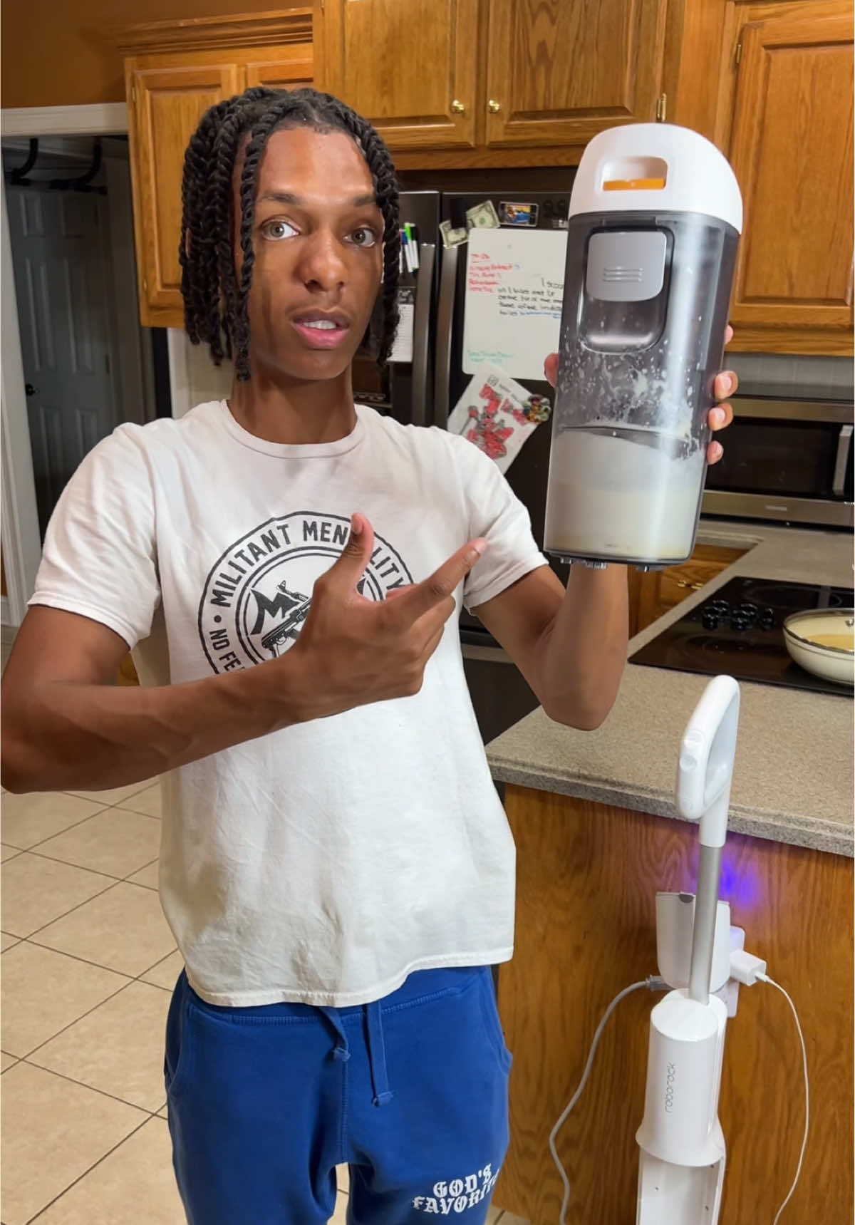 A post by @montezwilson on TikTok caption: Love this Roborock F25 RT so much!🏋️😎 I had to share it again! @RoborockUS #tiktoksuperbrandday #roborock#cleaningtiktok #cleanwithme #cleaningmusthave #F25RT#RoborockF25RT 