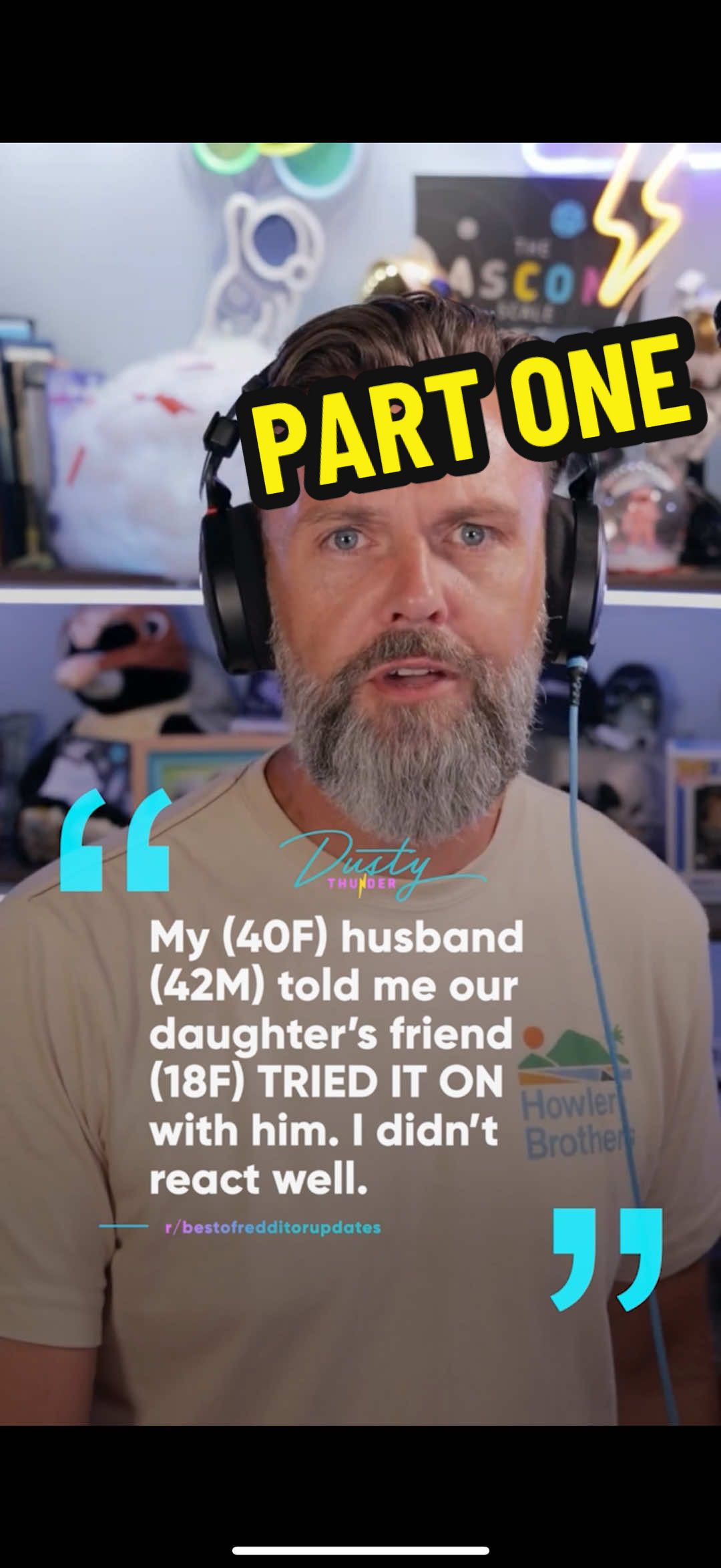 A post by @dustythunder_ on TikTok caption: The craziest Reddit story… AKA one with the photos… (part one) “My (40F) husband (42M) told me our daughters friend (18F) tried it on with him. I didn’t react well.”  #redditstories #redditreadings #story #storytime #reddit_tiktok #redditaita #stories #redditaita 