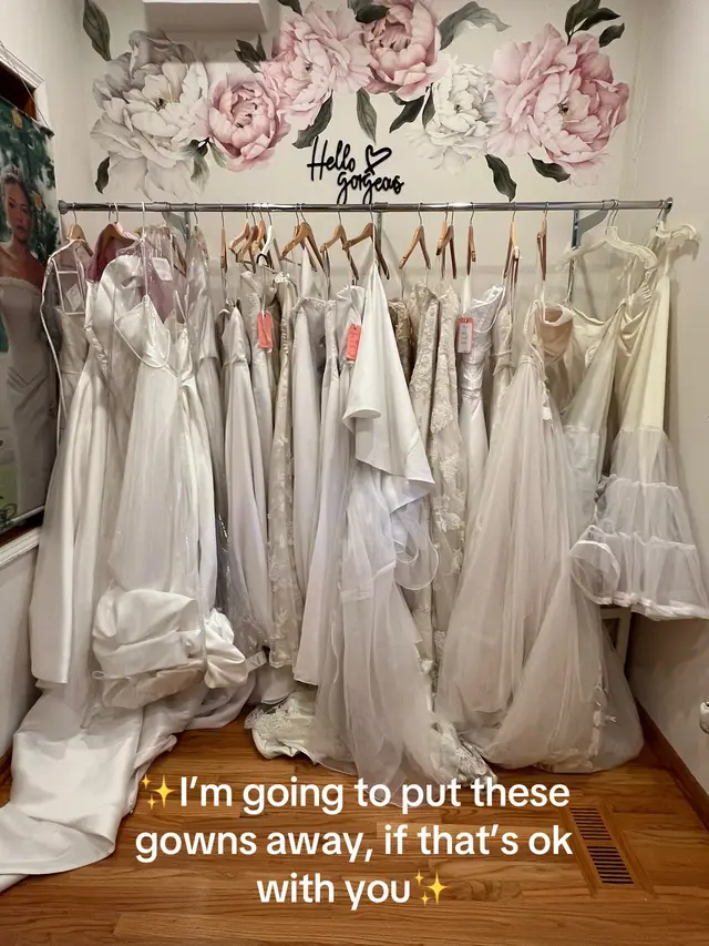 A post by @bridalinfluencerkasia on TikTok caption: On average we’ll try on 3-12 gowns in an appointment. Yes it is possible to find your perfect gown within 3-12 gowns. Many brides over-shop due to terrible FOMO. Honestly, if you love it - buy it.  #bridalinfluencer #bridetok #bridaltips #weddingtiktok #bridaltiktok #kasiasbridal  #bridalgown #weddinggown #weddingdress #bridalinfluencerkasia #kasiasbridalchicago 