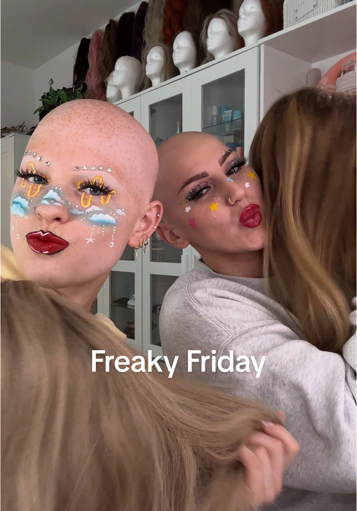 A post by @ on TikTok caption: How is it already Friday again!!!? This week has flown by lol… HAPPY FREAKY FRIDAY  Both of our wigs are from @Jadora Secret 