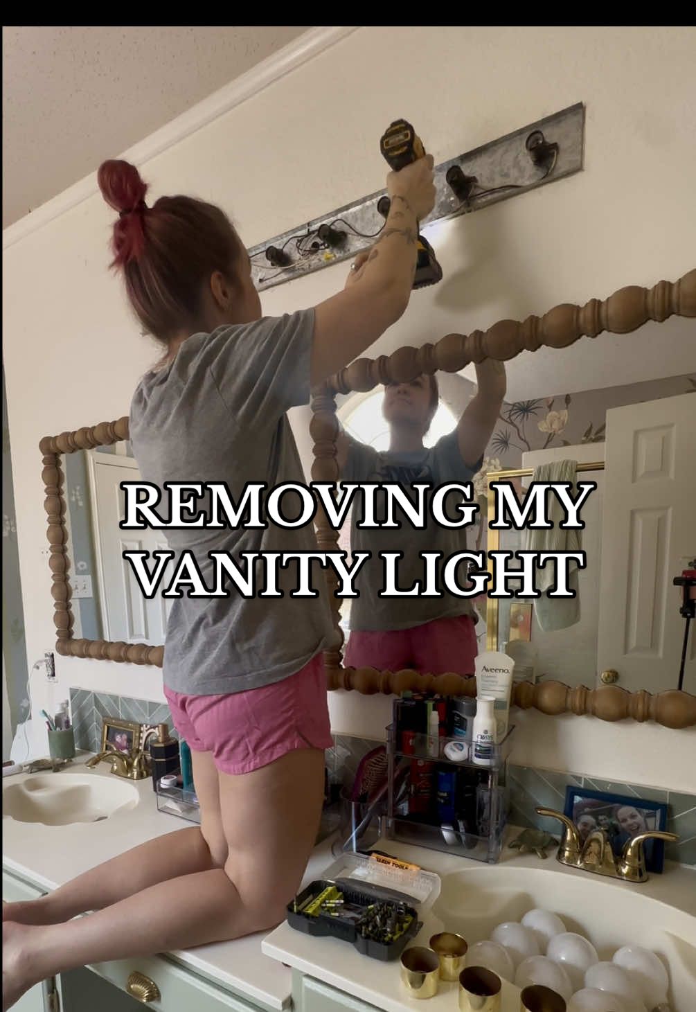 A post by @kaarinjoy on TikTok caption: I listened to you guys and got a new light fixture😍