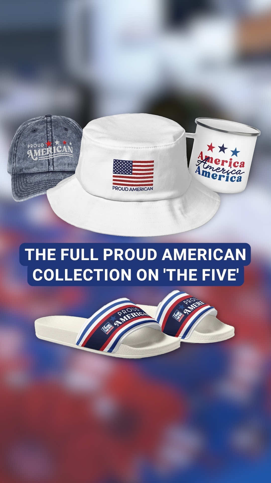 A post by @foxnews on TikTok caption: The Proud American Collection was on full display on 'The Five.' Pick yours up now on the Fox News TikTok Shop 🇺🇸