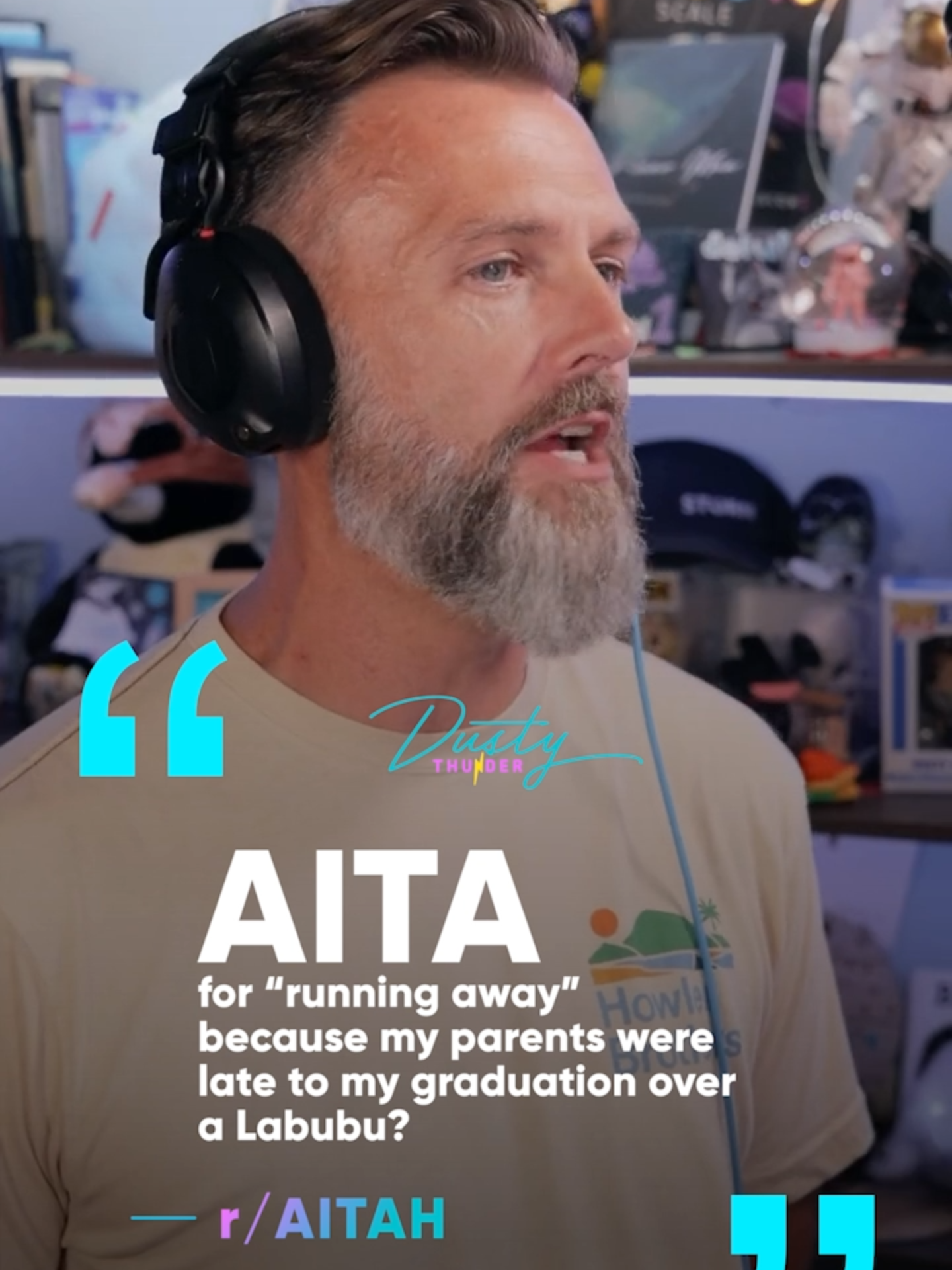 A post by @dustythunder_ on TikTok caption: The one with the LABUBU... (What IS a LABUBU?) "AITA for "running away" because my parents were late to my graduation over a LABUBU?" #redditstories #storytime #labubu#reddit_tiktok #storytelling #redditreadings#aita #aitareddit #fypシ #fypシ゚viral