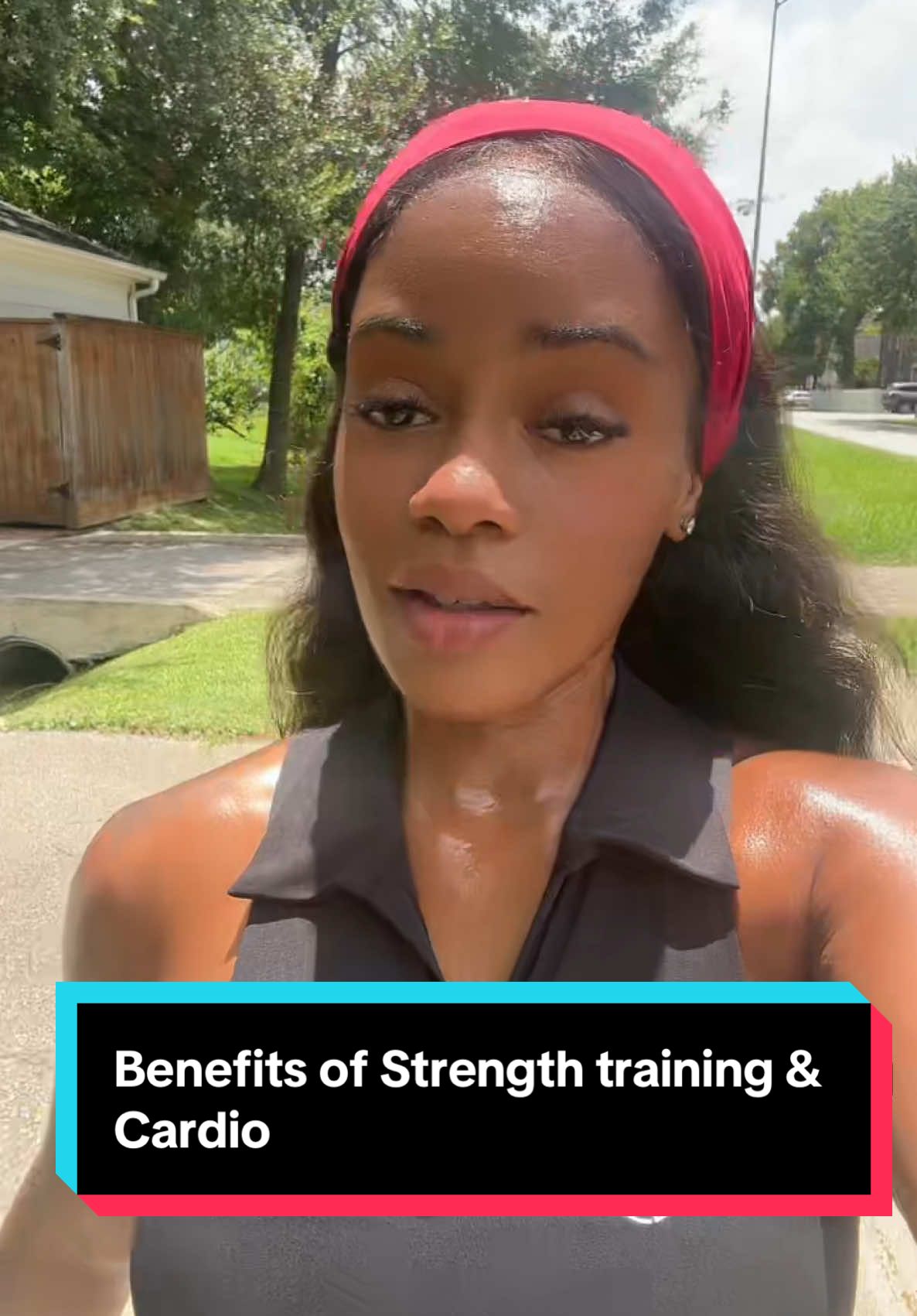 A post by @fitnfineewithpenelope on TikTok caption: Benefits of Strength training & Cardio #100lbsdown #weightlossmotivation #fyp 